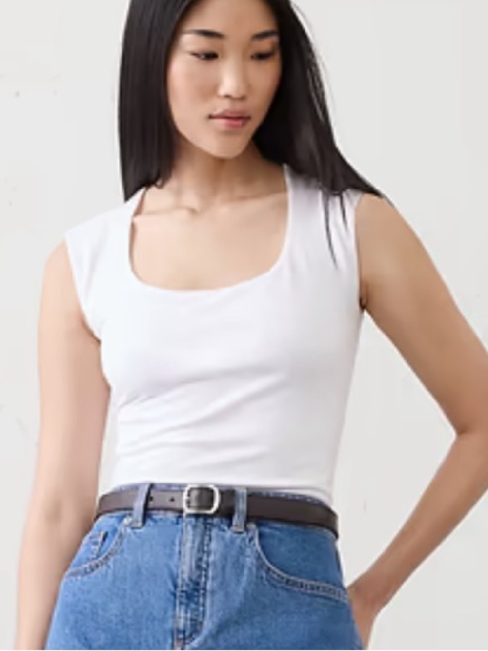 Banana Republic Factory White Scoop Neck top size large